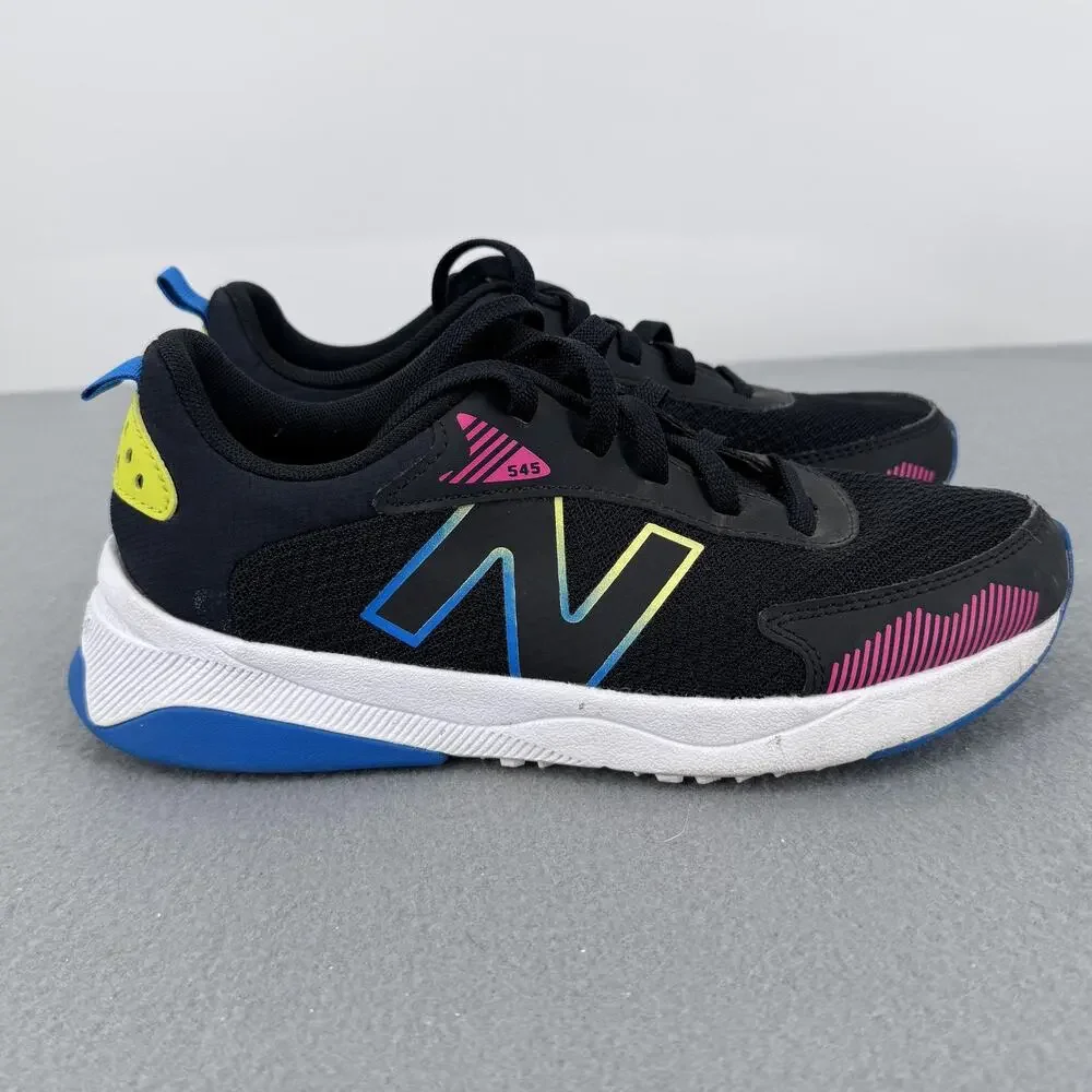 New Balance 545 DynaSoft Shoes Boys Size 4 Black Multi Running Sneakers GK545BN1
